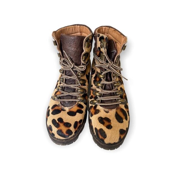 Free People Leopard Calf Hair Icon Hiker Boots, Size 38EU - Picture 12 of 13